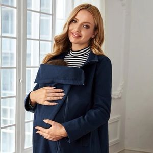 SHIEN Maternity Zip Up Solid Babywearing Coat